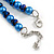 8mm/Glass Bead and Faux Pearl Necklace/Flex Bracelet/Drop Earrings Set in Blue Colours - 43cmL/4cm Ext - view 7