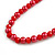 8mm/Glass Bead and Faux Pearl Necklace/Flex Bracelet/Drop Earrings Set in Red Colours - 43cmL/4cm Ext - view 9