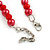 8mm/Glass Bead and Faux Pearl Necklace/Flex Bracelet/Drop Earrings Set in Red Colours - 43cmL/4cm Ext - view 7