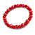 8mm/Glass Bead and Faux Pearl Necklace/Flex Bracelet/Drop Earrings Set in Red Colours - 43cmL/4cm Ext - view 5