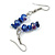 Blue Shades Glass/Shell Beaded Necklace/ Flex Bracelet (Size M) / Drop Earrings Set - 40cm L/5cm Ext - view 5
