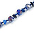 Blue Shades Glass/Shell Beaded Necklace/ Flex Bracelet (Size M) / Drop Earrings Set - 40cm L/5cm Ext - view 9