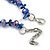 Blue Shades Glass/Shell Beaded Necklace/ Flex Bracelet (Size M) / Drop Earrings Set - 40cm L/5cm Ext - view 8