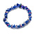 Blue Shades Glass/Shell Beaded Necklace/ Flex Bracelet (Size M) / Drop Earrings Set - 40cm L/5cm Ext - view 7