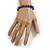 Blue Shades Glass/Shell Beaded Necklace/ Flex Bracelet (Size M) / Drop Earrings Set - 40cm L/5cm Ext - view 6