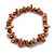 Bronze Glass/Taupe Coloured Shell Necklace/ Flex Bracelet (Size M) / Drop Earrings Set - 40cm L/5cm Ext - view 7