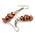 Bronze Glass/Taupe Coloured Shell Necklace/ Flex Bracelet (Size M) / Drop Earrings Set - 40cm L/5cm Ext - view 5