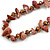 Bronze Glass/Taupe Coloured Shell Necklace/ Flex Bracelet (Size M) / Drop Earrings Set - 40cm L/5cm Ext - view 9