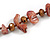 Bronze Glass/Taupe Coloured Shell Necklace/ Flex Bracelet (Size M) / Drop Earrings Set - 40cm L/5cm Ext - view 10