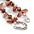 Bronze Glass/Taupe Coloured Shell Necklace/ Flex Bracelet (Size M) / Drop Earrings Set - 40cm L/5cm Ext - view 8