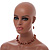Bronze Glass/Taupe Coloured Shell Necklace/ Flex Bracelet (Size M) / Drop Earrings Set - 40cm L/5cm Ext - view 3