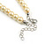 Pastel Yellow Glass Bead Necklace and Drop Earring Set In Silver Metal/ 8mm/ 40cm L/ 4cm Ext - view 6