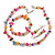 Multicoloured Glass/Shell Necklace/ Flex Bracelet (Size M) / Drop Earrings Set (Assorted Colours) - 40cm L/5cm Ext