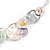 Multicoloured Enamel Rose Floral Necklace and Stud Earrings Set in Silver Tone/45cm L/6cm Ext - view 5