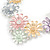 Multicoloured Enamel Daisy Floral Necklace and Stud Earrings Set in Silver Tone - 44cm L/6cm Ext - view 8