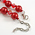 Simulated Pearl and Glass Bead Short Necklace & Bracelet Set in Red/ 38cm L/ 5cm Ext (Natural Irregularities) - view 7