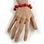Simulated Pearl and Glass Bead Short Necklace & Bracelet Set in Red/ 38cm L/ 5cm Ext (Natural Irregularities) - view 4